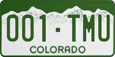 CO license plate 001TMU