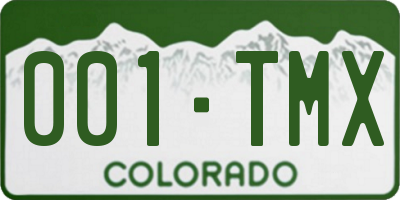 CO license plate 001TMX