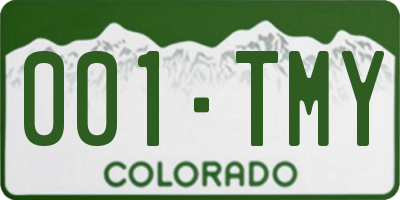 CO license plate 001TMY