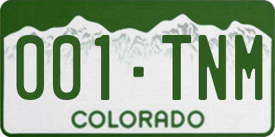 CO license plate 001TNM