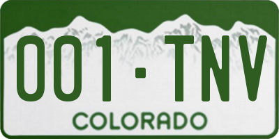 CO license plate 001TNV