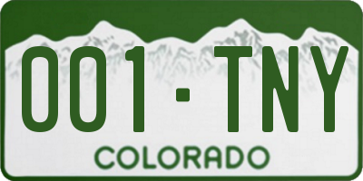 CO license plate 001TNY
