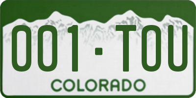 CO license plate 001TOU