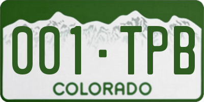 CO license plate 001TPB