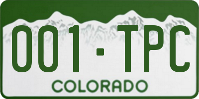 CO license plate 001TPC
