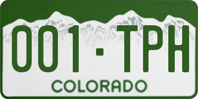 CO license plate 001TPH
