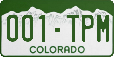 CO license plate 001TPM