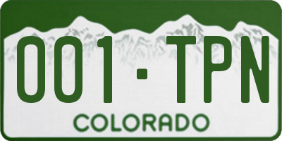 CO license plate 001TPN