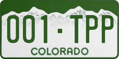 CO license plate 001TPP