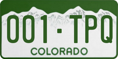 CO license plate 001TPQ