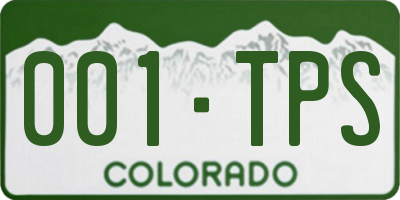 CO license plate 001TPS