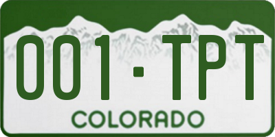 CO license plate 001TPT