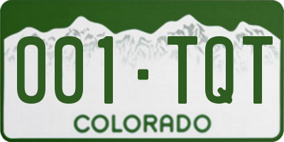 CO license plate 001TQT
