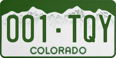 CO license plate 001TQY