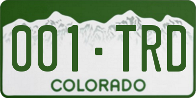 CO license plate 001TRD