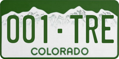 CO license plate 001TRE