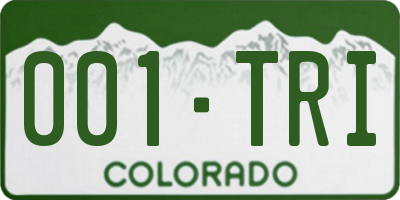 CO license plate 001TRI