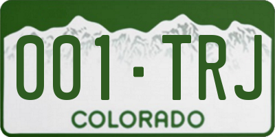 CO license plate 001TRJ