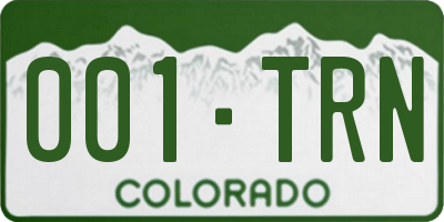 CO license plate 001TRN