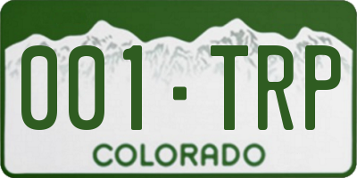 CO license plate 001TRP