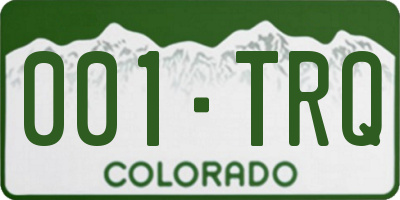 CO license plate 001TRQ