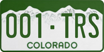 CO license plate 001TRS