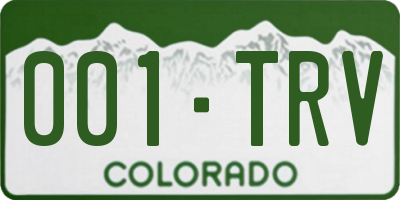 CO license plate 001TRV