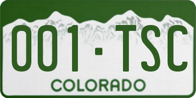 CO license plate 001TSC