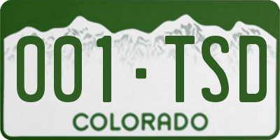 CO license plate 001TSD