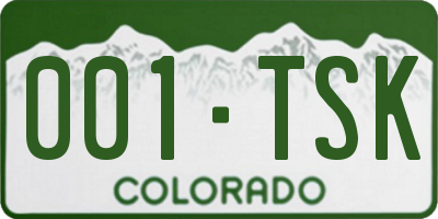 CO license plate 001TSK