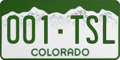 CO license plate 001TSL
