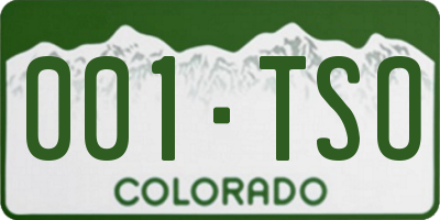 CO license plate 001TSO