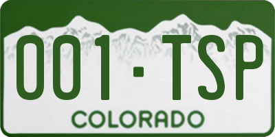 CO license plate 001TSP