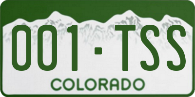 CO license plate 001TSS