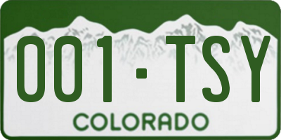 CO license plate 001TSY