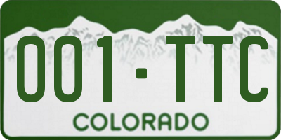 CO license plate 001TTC