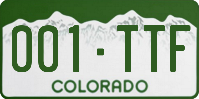 CO license plate 001TTF