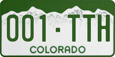 CO license plate 001TTH
