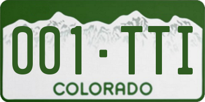 CO license plate 001TTI