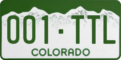 CO license plate 001TTL