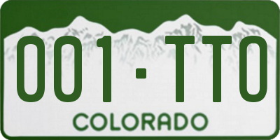 CO license plate 001TTO