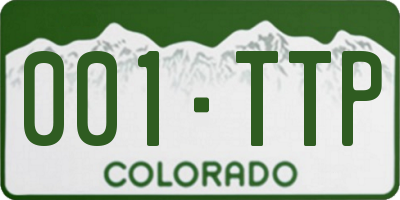 CO license plate 001TTP