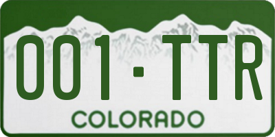 CO license plate 001TTR