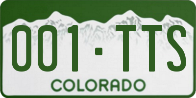 CO license plate 001TTS