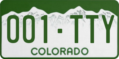 CO license plate 001TTY