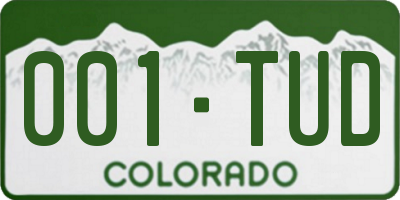 CO license plate 001TUD