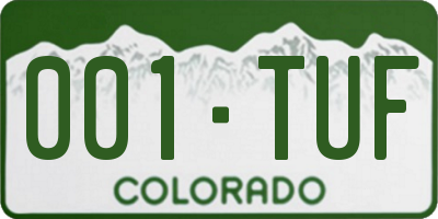 CO license plate 001TUF
