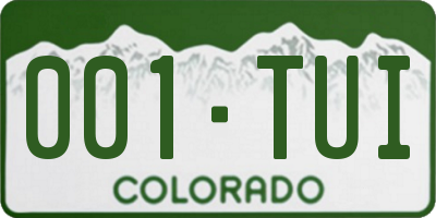 CO license plate 001TUI