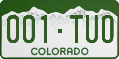 CO license plate 001TUO