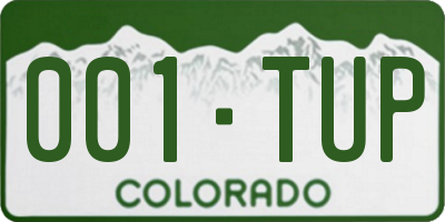 CO license plate 001TUP